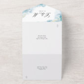 Invitation Tout En Un Aquarelle Abstraite bleue Mariage élégant (Dehors)