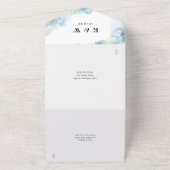 Invitation Tout En Un Aquarelle Abstraite bleue Mariage moderne (Dehors)