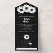 Invitation Tout En Un Aquarelle Anemone Mariage Floral (À l'intérieur)