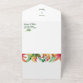 Invitation Tout En Un Aquarelle Automne Acacia Feuille Mariage Tout en u (Dehors)