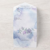 Invitation Tout En Un Aquarelle Bleu Duché Très Peri Floral Tout En Un (Dehors)