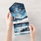 Invitation Tout En Un Aquarelle Bleu étoile Ciel Mariage céleste (Déchirure)