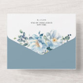 Invitation Tout En Un Aquarelle bleu foncé (Verso)