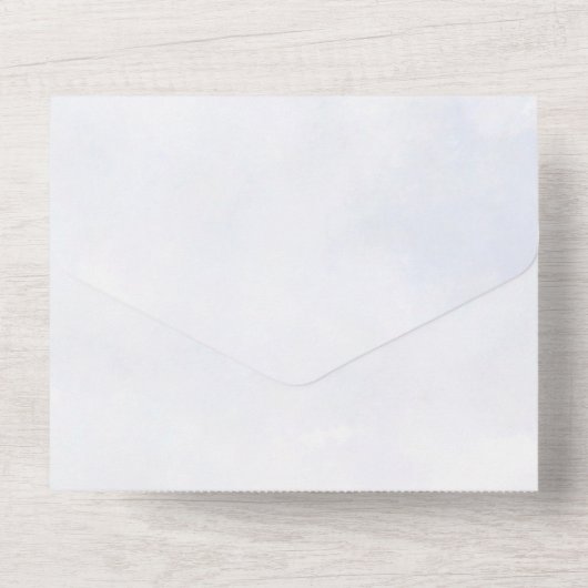 Invitation Tout En Un Aquarelle bleu foncé Mariage tout en un (Verso)