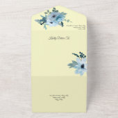 Invitation Tout En Un Aquarelle bleu foncé sur jaune pâle (Dehors)