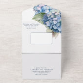 Invitation Tout En Un Aquarelle bleu romantique Hydrangea Fleurs (Dehors)