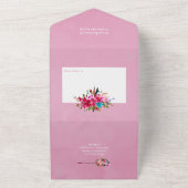 Invitation Tout En Un Aquarelle Boho Chic Floral Mariage (Dehors)
