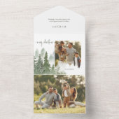 Invitation Tout En Un Aquarelle Bois Calligraphie de Noël (À l'intérieur)