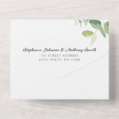 Invitation Tout En Un Aquarelle botanique Eucalyptus Feuille Mariage (Verso)