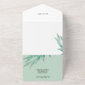 Invitation Tout En Un Aquarelle botanique verte bleue minimale (Dehors)