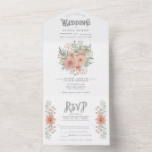 Invitation Tout En Un Aquarelle Bouquet Mariage Blush ID654 Tout en un (À l'intérieur)