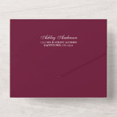 Invitation Tout En Un Aquarelle Burgundy Bleu Floral Mariage or (Verso)
