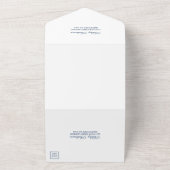 Invitation Tout En Un Aquarelle Burgundy Blue Floral Mariage (Dehors)