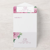 Invitation Tout En Un Aquarelle Chrysanthème rose (Dehors)