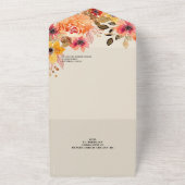 Invitation Tout En Un Aquarelle Chute Mariage floral (Dehors)