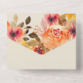 Invitation Tout En Un Aquarelle Chute Mariage floral (Verso)