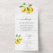Invitation Tout En Un Aquarelle Citron Mariage choix de repas (À l'intérieur)