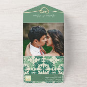 Invitation Tout En Un Aquarelle Citron Mariage méditerranéen (Dehors)