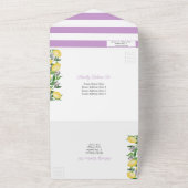 Invitation Tout En Un Aquarelle Citron violet Citrus Mariage (Dehors)