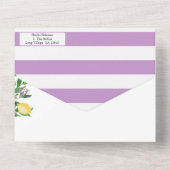 Invitation Tout En Un Aquarelle Citron violet Citrus Mariage (Verso)