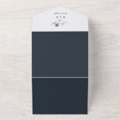 Invitation Tout En Un Aquarelle de chardon bleu Mariage Eucalyptus (Dehors)