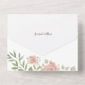 Invitation Tout En Un Aquarelle douce Rose orange (Verso)