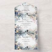 Invitation Tout En Un Aquarelle Ethérée Delicate Foliage Serène (À l'intérieur)