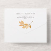 Invitation Tout En Un Aquarelle Feuillage d'automne Mariage de automne d (Verso)