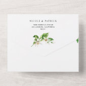 Invitation Tout En Un Aquarelle Fleurs de citron Mariage d'été (Verso)