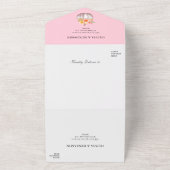 Invitation Tout En Un Aquarelle Floral Automne Citrouille rose Mariage d (Dehors)