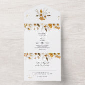 Invitation Tout En Un Aquarelle Floral Jaune et Blanc d'Automne Tout en  (À l'intérieur)