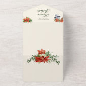 Invitation Tout En Un Aquarelle florale classique mariage de noël (Dehors)