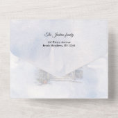 Invitation Tout En Un Aquarelle hiver Accueil Noël Salutations (Verso)