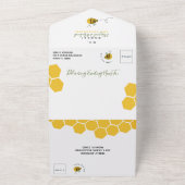Invitation Tout En Un Aquarelle Honeypeb Bumble Bee Baby shower (Dehors)