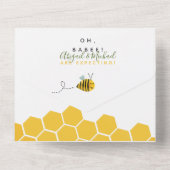 Invitation Tout En Un Aquarelle Honeypeb Bumble Bee Baby shower (Verso)