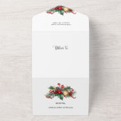 Invitation Tout En Un Aquarelle Joyeux Noël Floral Photo