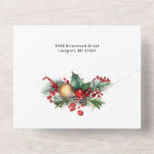 Invitation Tout En Un Aquarelle Joyeux Noël Floral Photo