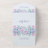 Invitation Tout En Un Aquarelle Mariage botanique Succulent (Dehors)