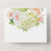 Invitation Tout En Un Aquarelle Mariage Floral blanc (Verso)