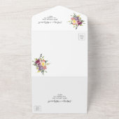 Invitation Tout En Un Aquarelle moderne Chute Mariage floral (Dehors)