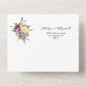 Invitation Tout En Un Aquarelle moderne Chute Mariage floral (Verso)