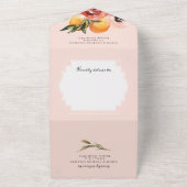 Invitation Tout En Un Aquarelle orange Citrus Mariage vert (Dehors)