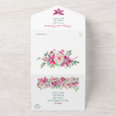 Invitation Tout En Un Aquarelle Orchidées et Mariage Rose Floral (Dehors)