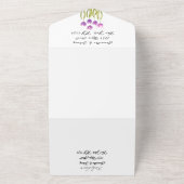 Invitation Tout En Un Aquarelle pourpre Tulipe Printemps Mariage élégant (Dehors)