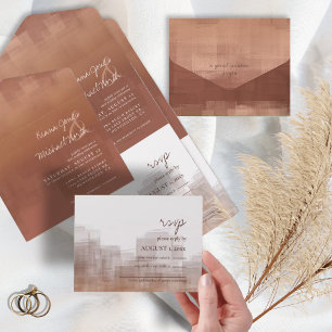 Invitation Tout En Un Aquarelle Réflexions Mariage Argile ID774