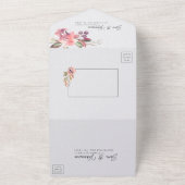 Invitation Tout En Un Aquarelle romantique Mauve Blush (Dehors)