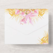 Invitation Tout En Un Aquarelle Rose Magnolia (Verso)