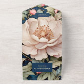 Invitation Tout En Un Aquarelle rose Mariage (Dehors)