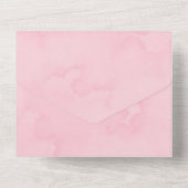 Invitation Tout En Un Aquarelle rose Peony or Mariage géométrique (Verso)