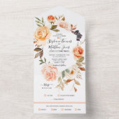 Invitation Tout En Un Aquarelle Rustique Automne Mariage Floral (À l'intérieur)